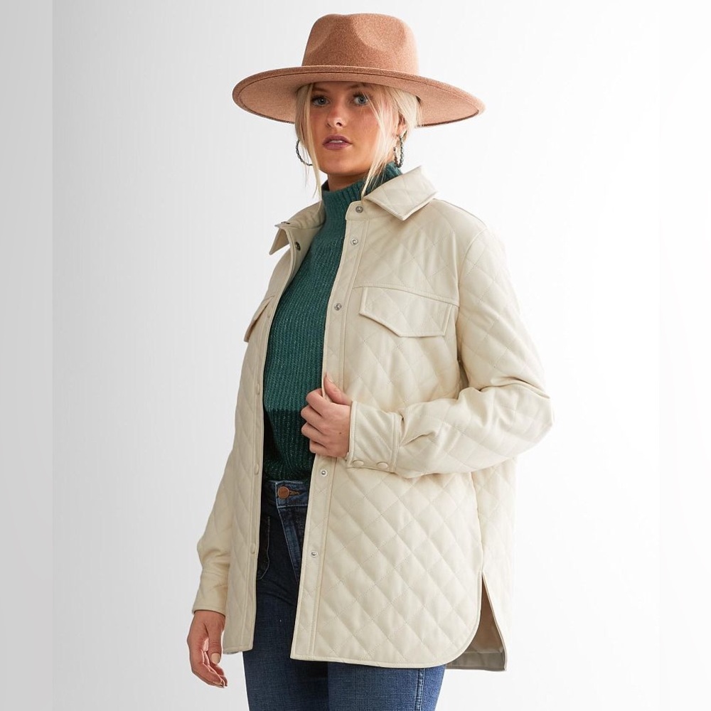 Faux Leather Shacket
